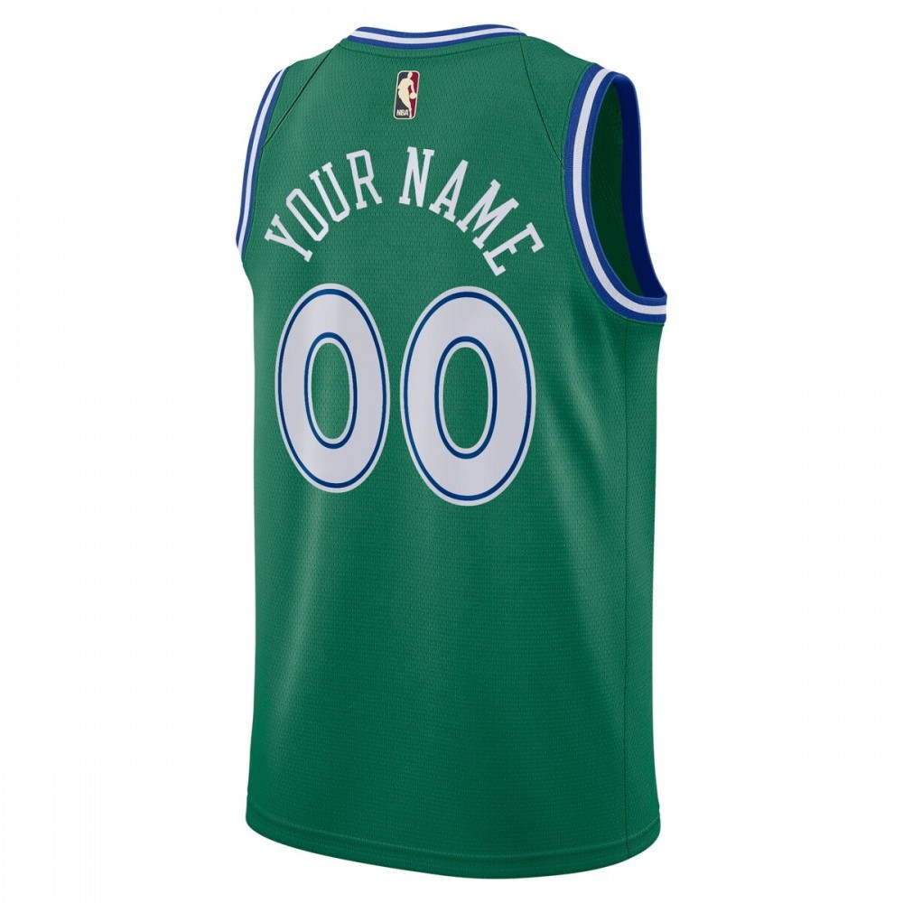 Dallas Mavericks 2020/21 Hardwood Classics Swingman Custom Jersey Green - back view