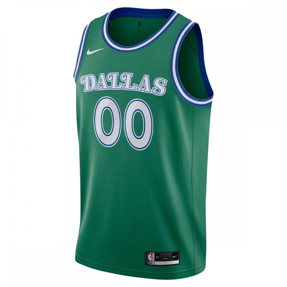 Dallas Mavericks 2020/21 Hardwood Classics Swingman Custom Jersey Green - second front view