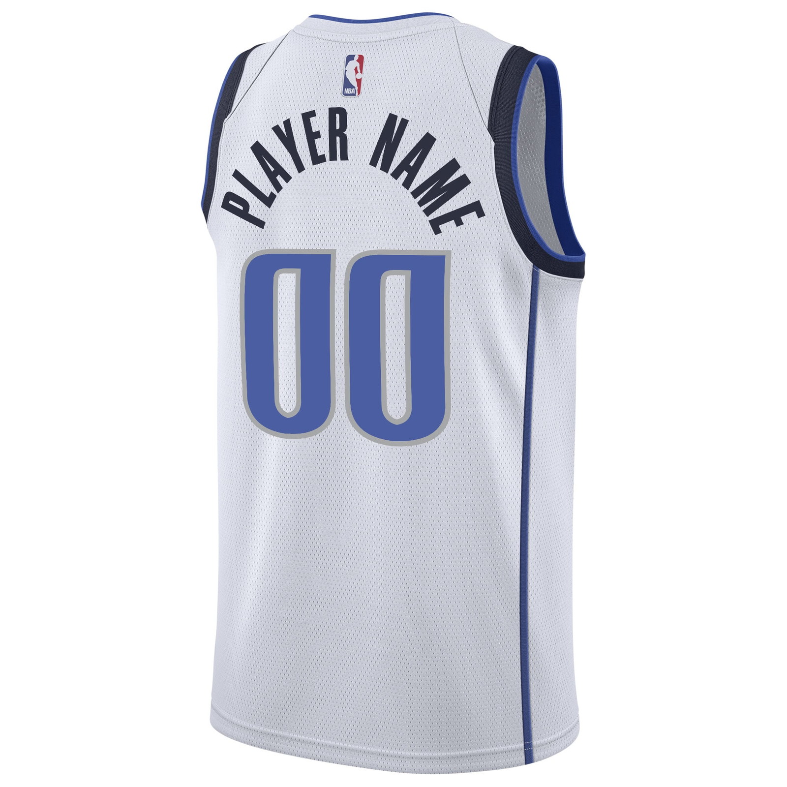 Dallas Mavericks 2020/21 Swingman Custom Jersey Association Edition White - back view