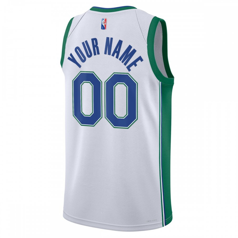 Dallas Mavericks 2021/22 Swingman Custom Jersey City Edition White - back view