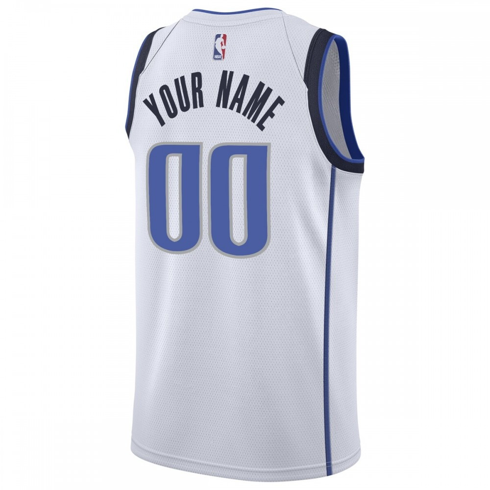 Dallas Mavericks Custom Swingman Jersey White Association Edition - back view