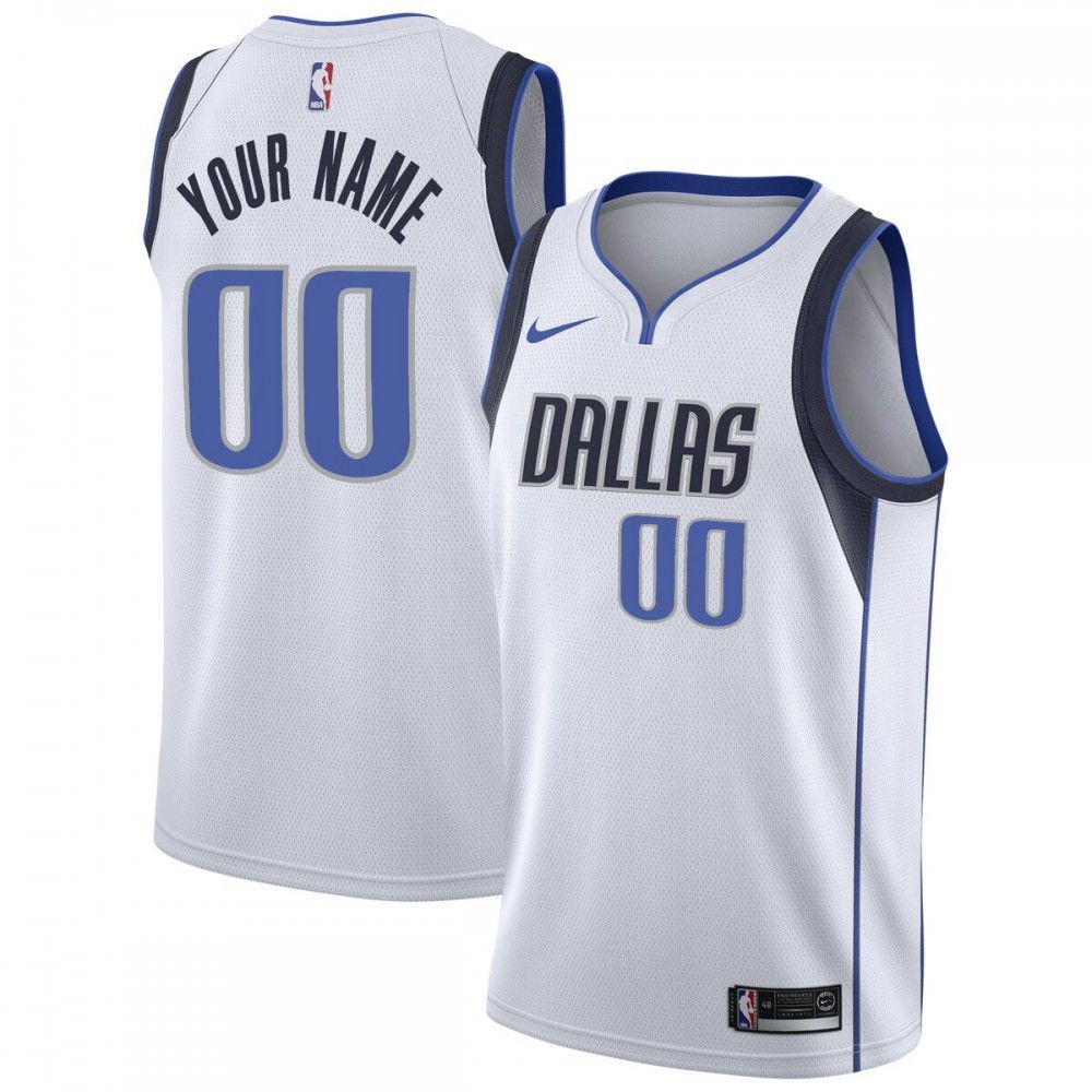 Dallas Mavericks Custom Swingman Jersey White Association Edition - front view