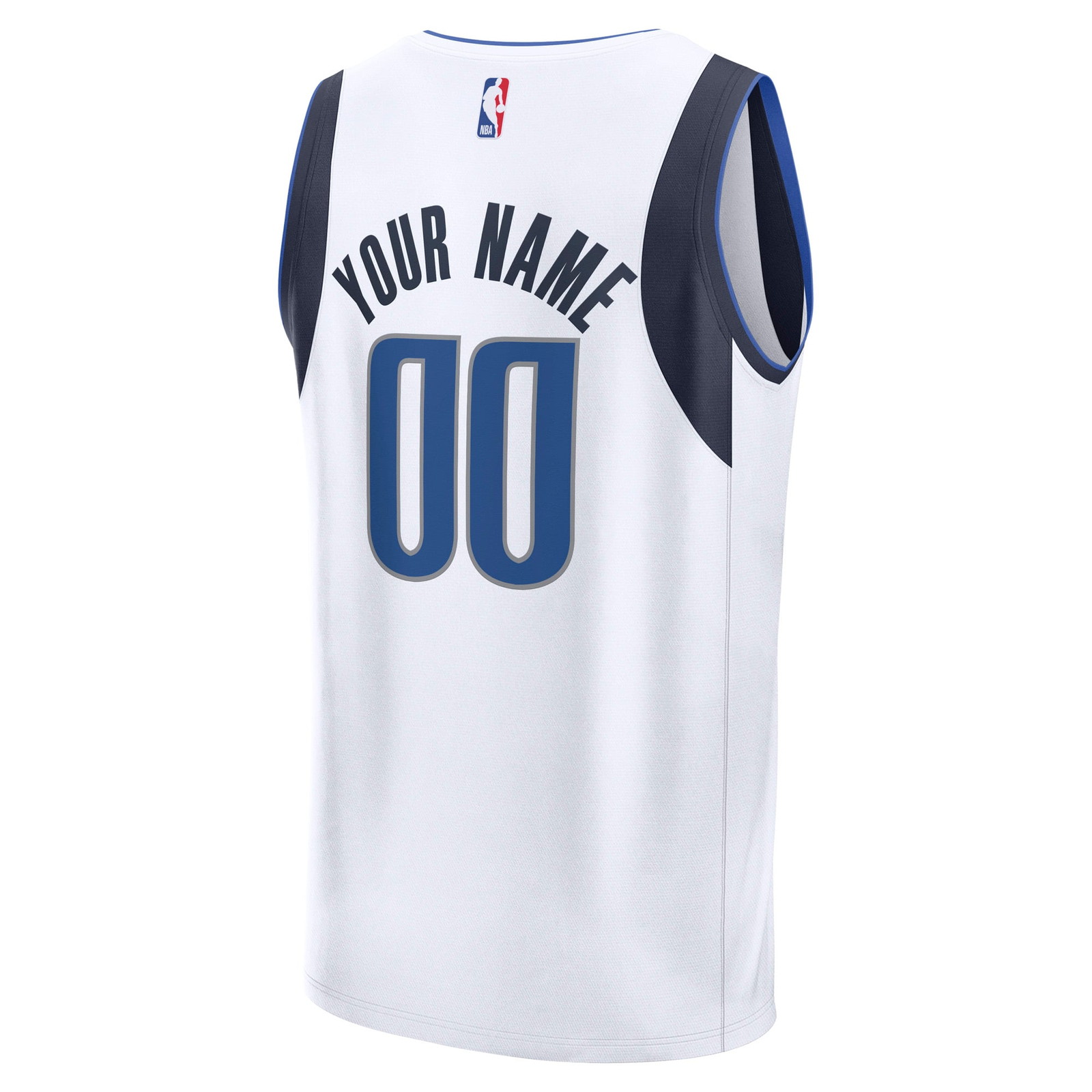 Dallas Mavericks Fast Break Custom Jersey Association Edition White - back view
