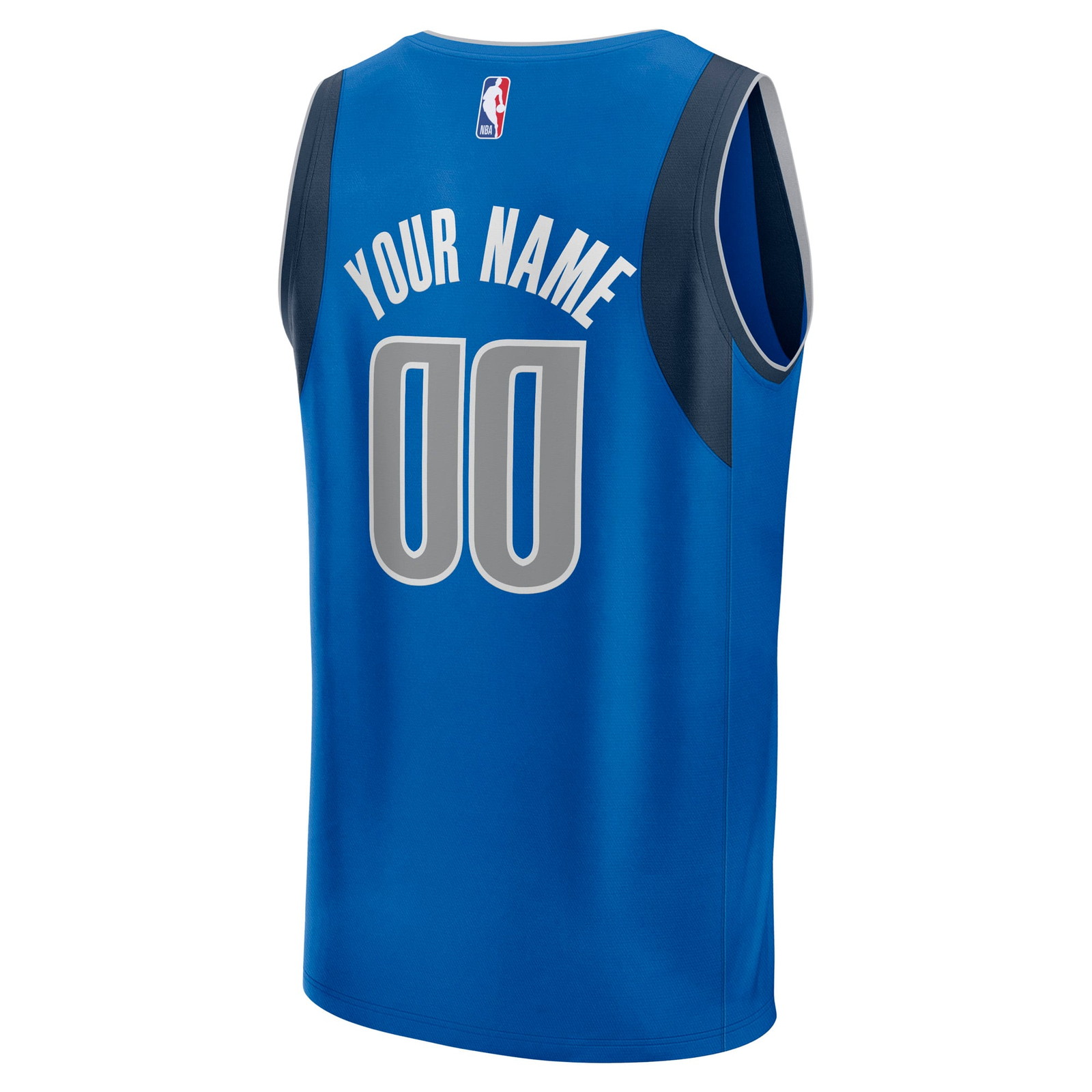 Dallas Mavericks Fast Break Custom Jersey Icon Edition Blue - back view