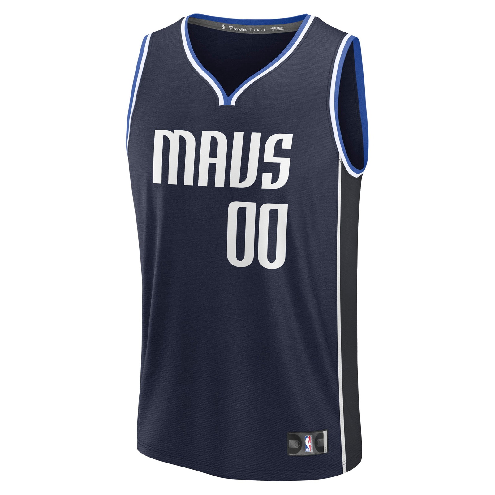 Dallas Mavericks Fast Break Custom Jersey Statement Edition Navy - front view