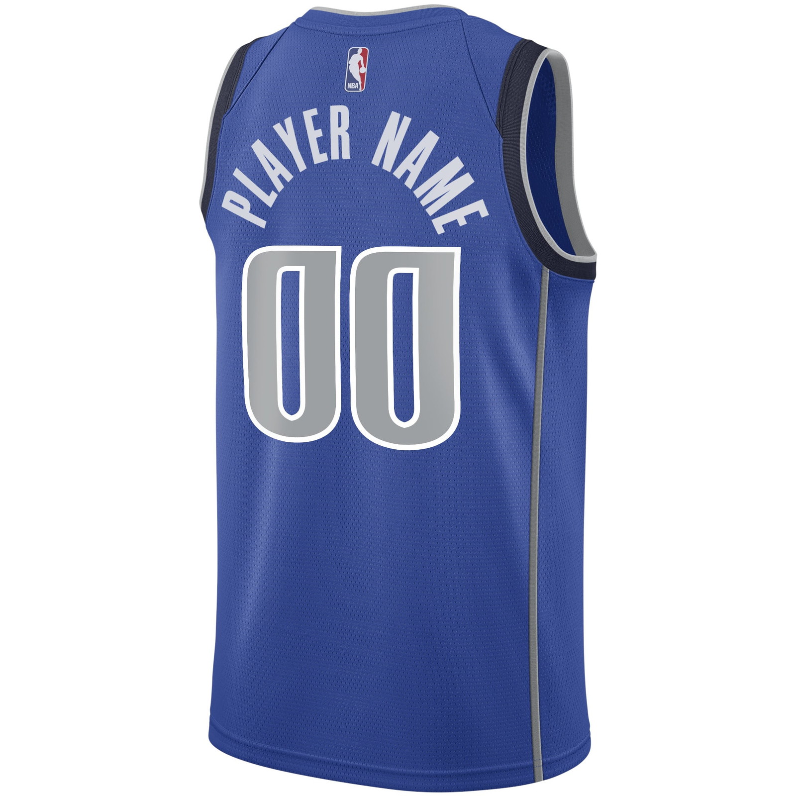Dallas Mavericks Swingman Custom Jersey Blue Icon Edition - back view