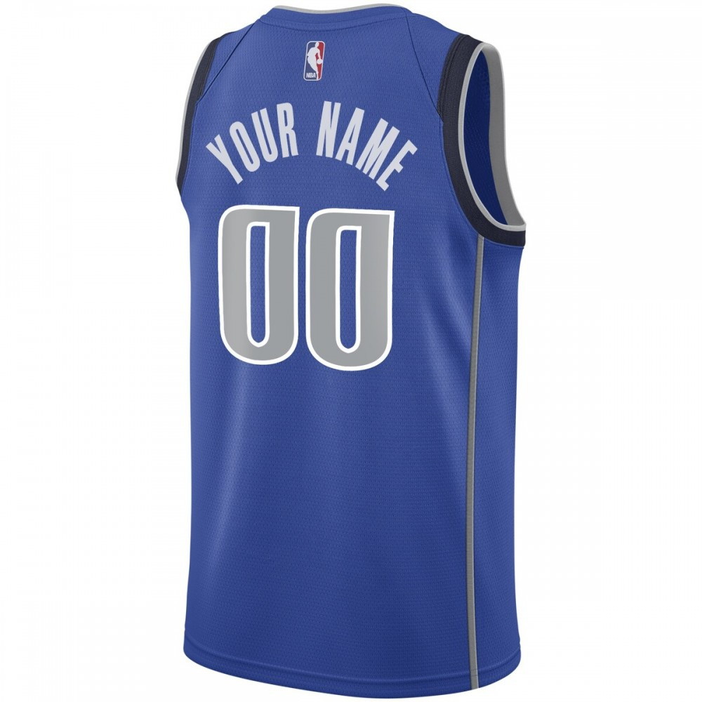 Dallas Mavericks Swingman Custom Jersey Royal Icon Edition - back view