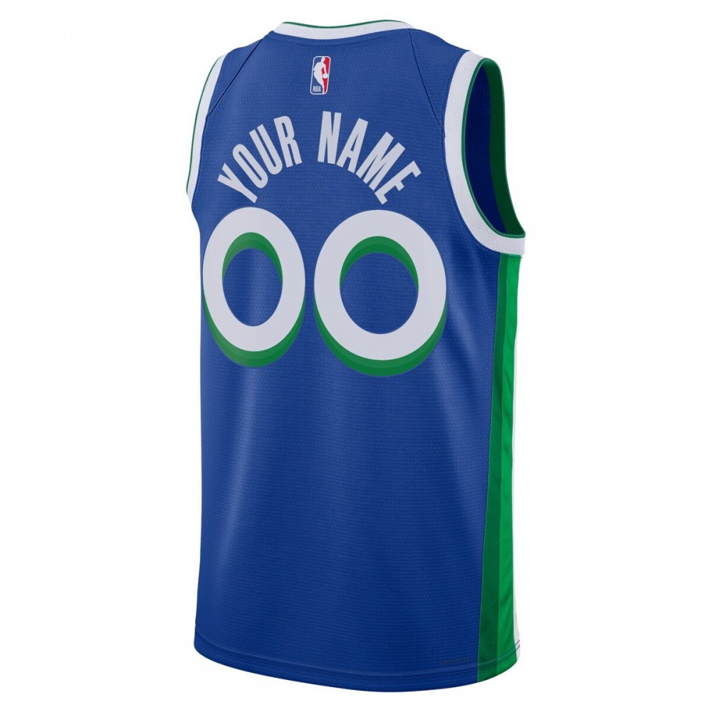 Dallas Mavericks Unisex 2022/23 Swingman Custom Jersey City Edition Blue - back view