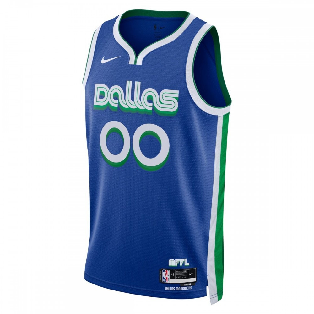 Dallas Mavericks Unisex 2022/23 Swingman Custom Jersey City Edition Blue - second front view