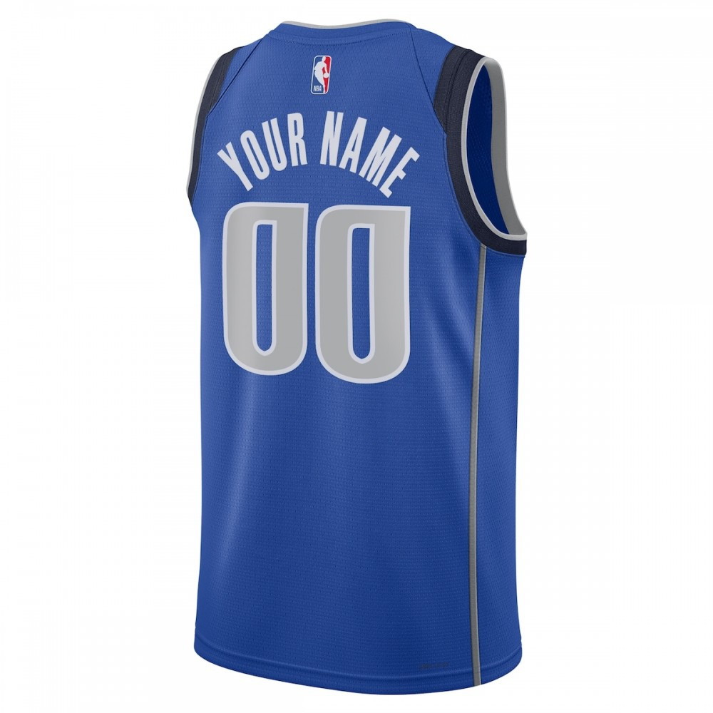 Dallas Mavericks Unisex 2022/23 Swingman Custom Jersey Royal Icon Edition - back view