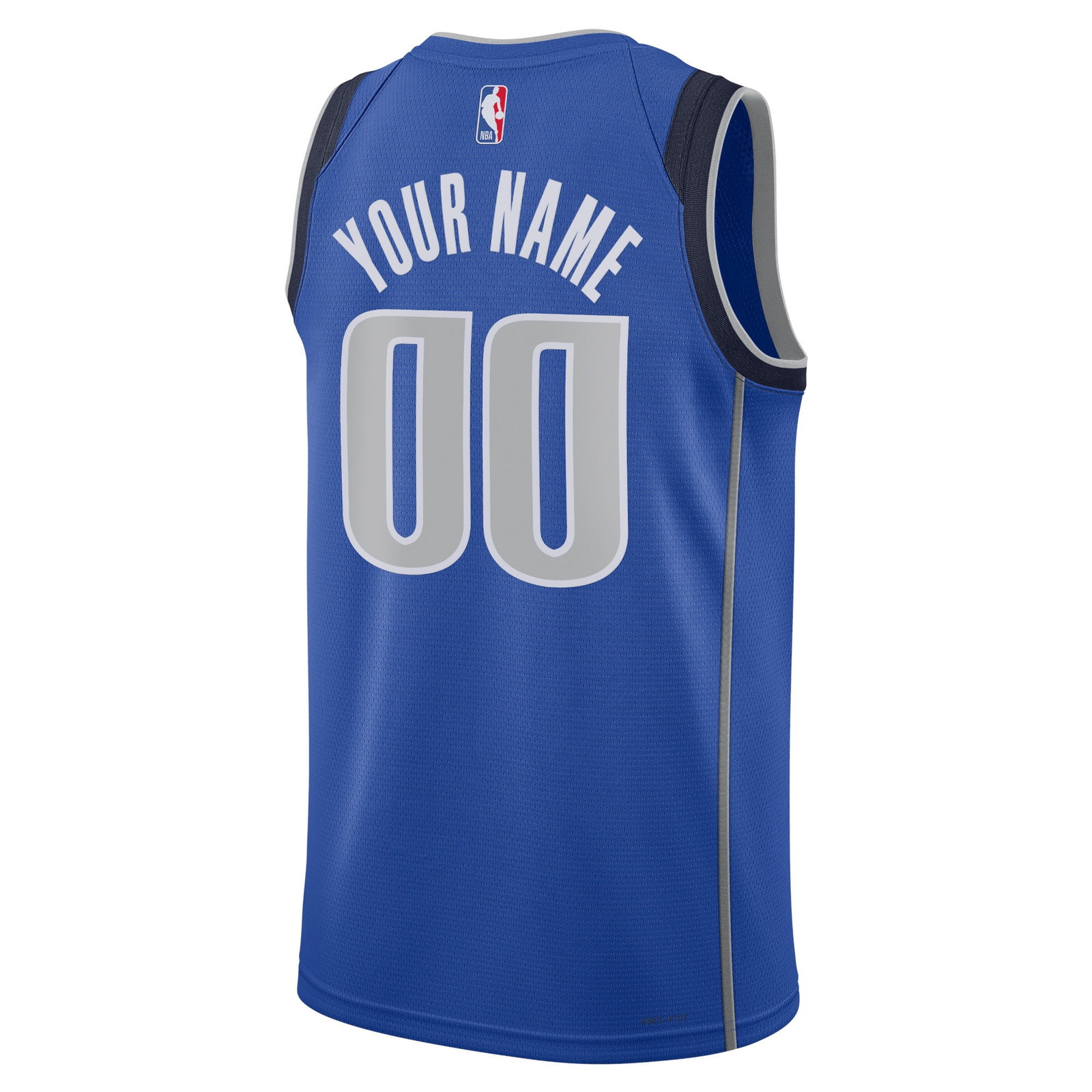 Dallas Mavericks Unisex Swingman Custom Jersey Blue Icon Edition - back view
