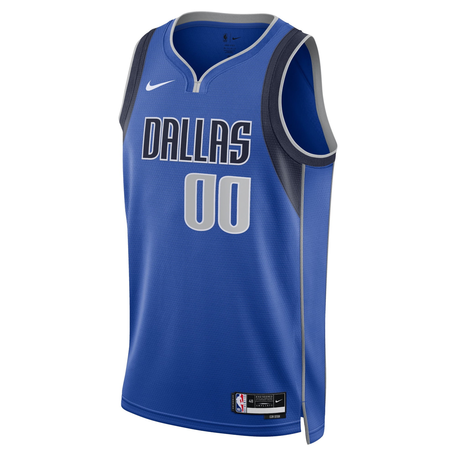 Dallas Mavericks Unisex Swingman Custom Jersey Blue Icon Edition - front view