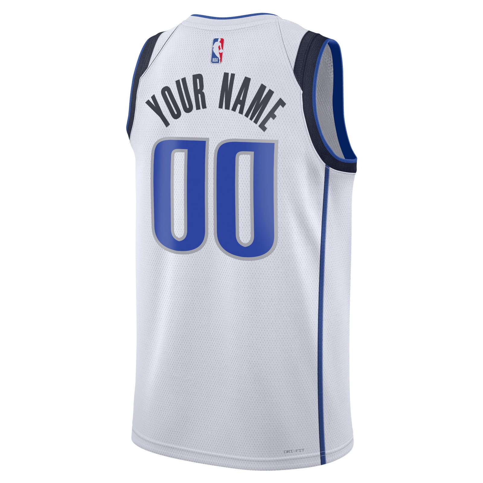 Dallas Mavericks Unisex Swingman Custom Jersey White Association Edition - back view