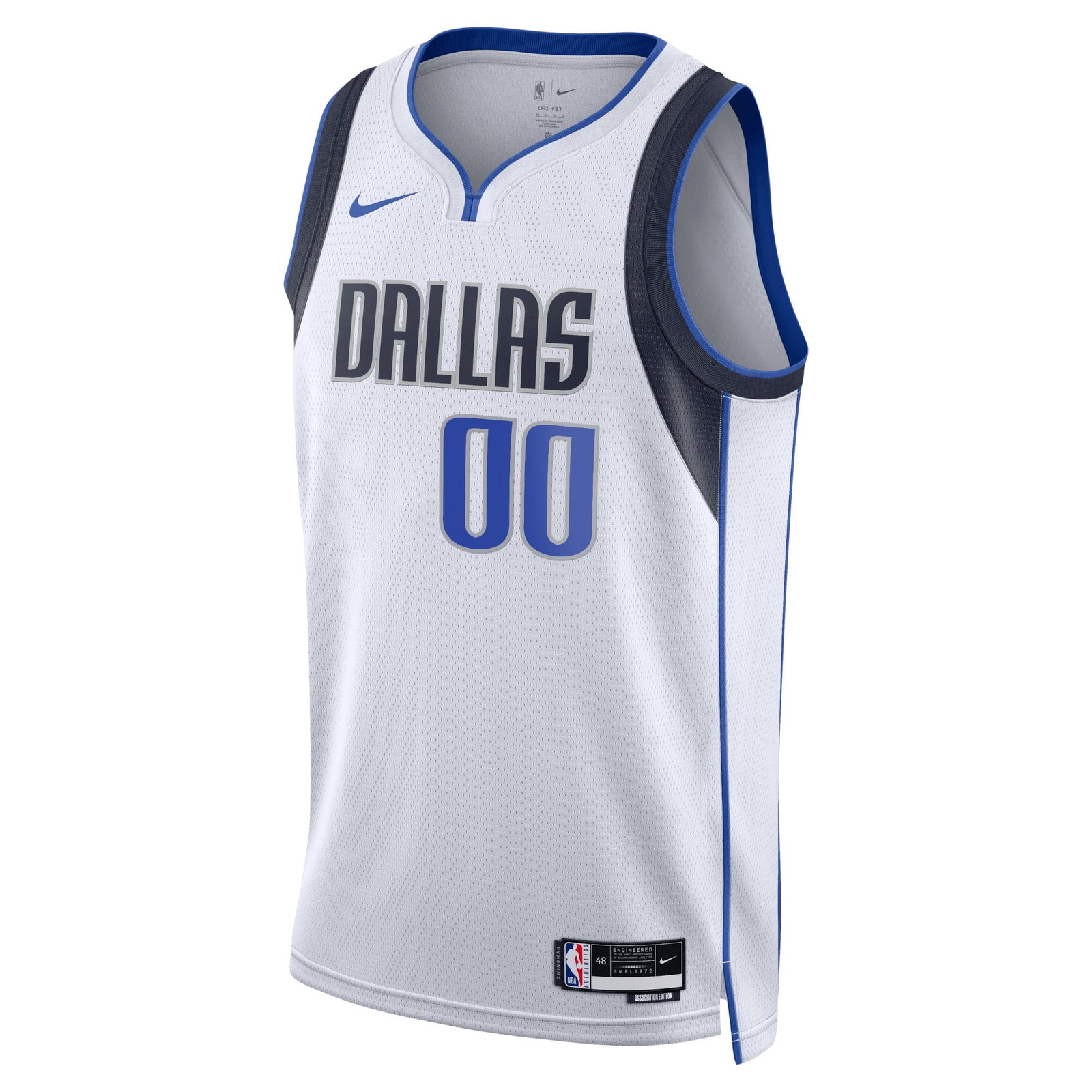 Dallas Mavericks Unisex Swingman Custom Jersey White Association Edition - front view
