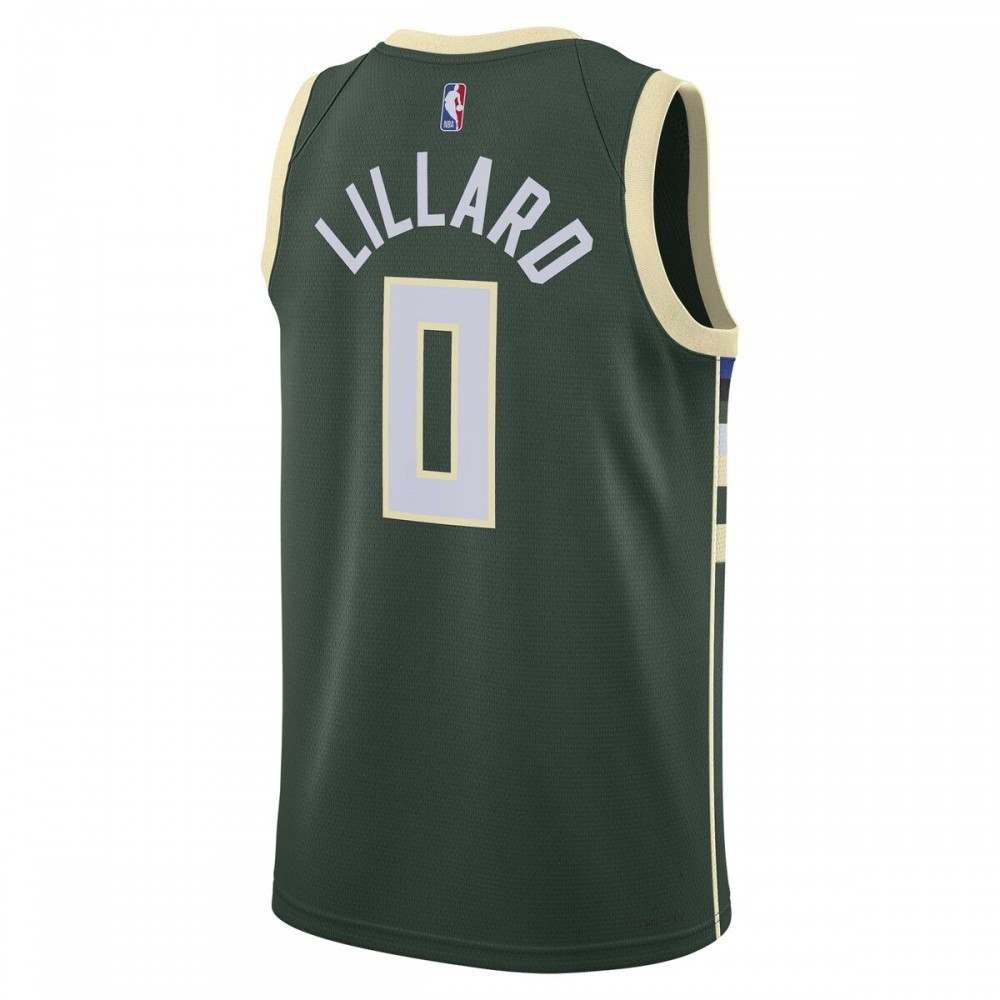 Damian Lillard Milwaukee Bucks Unisex Swingman Jersey Icon Edition Hunter Green - back view