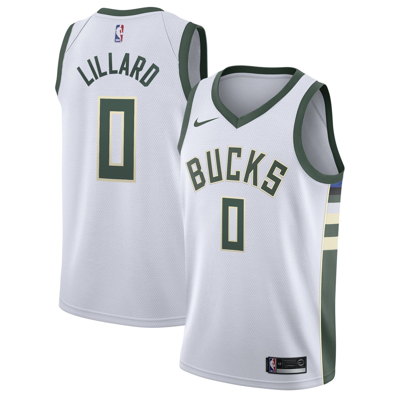 Damian Lillard Milwaukee Bucks Unisex Swingman Player Jersey Association - front and back view