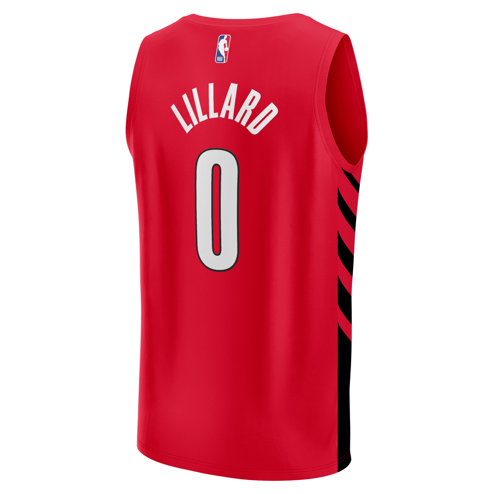 Damian Lillard Portland Trail Blazers Fast Break Fan Version Jersey Red Statement - back view