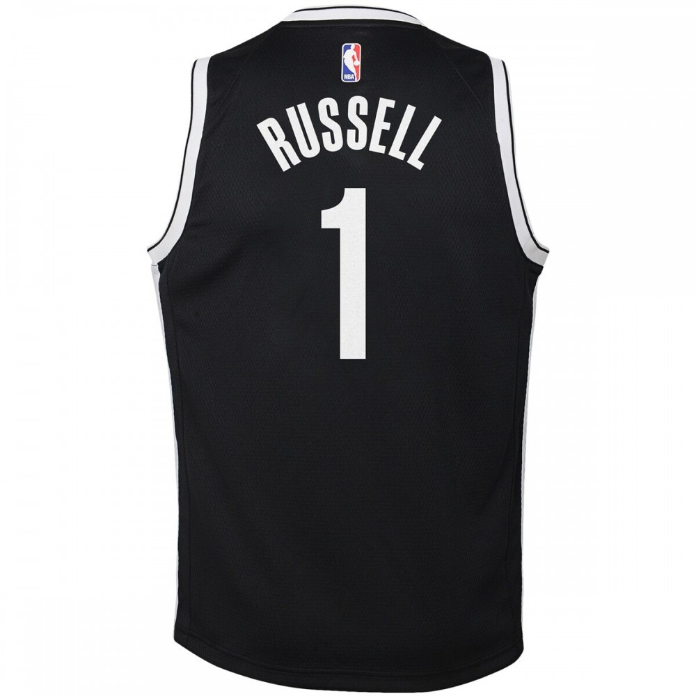 D'Angelo Russell Brooklyn Nets Youth Swingman Jersey Black Icon Edition - back view