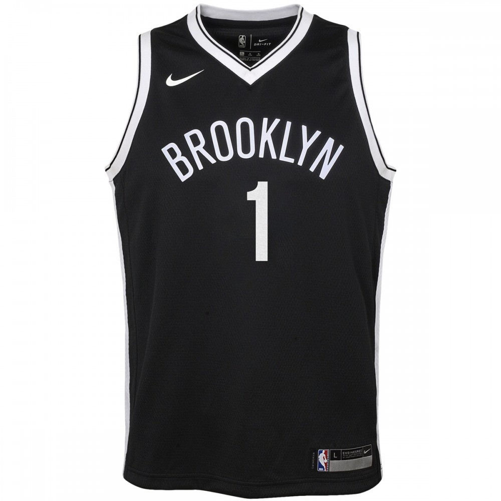 D'Angelo Russell Brooklyn Nets Youth Swingman Jersey Black Icon Edition - second front view