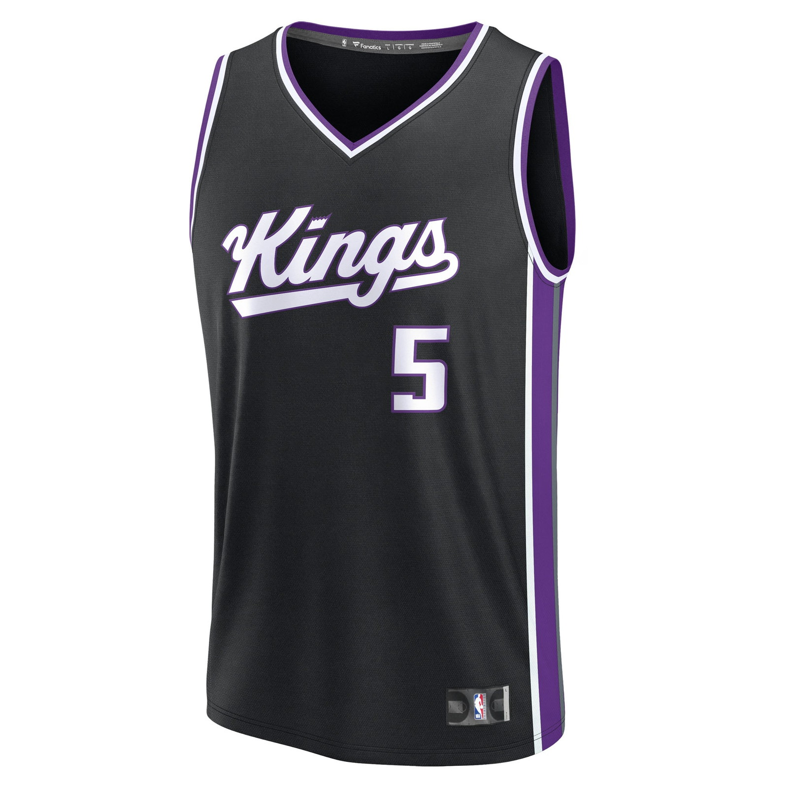 Darius Acuff Jr. Sacramento Kings Youth Fast Break Fan Version Jersey Black Icon - front view