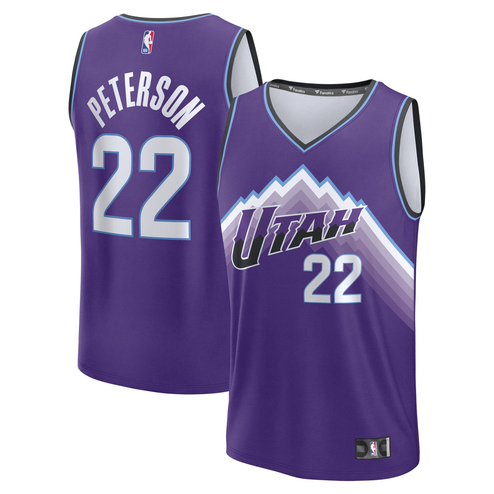 Darryn Peterson Utah Jazz 2026 NBA Draft First Round Pick Fast Break Jersey - front and back view