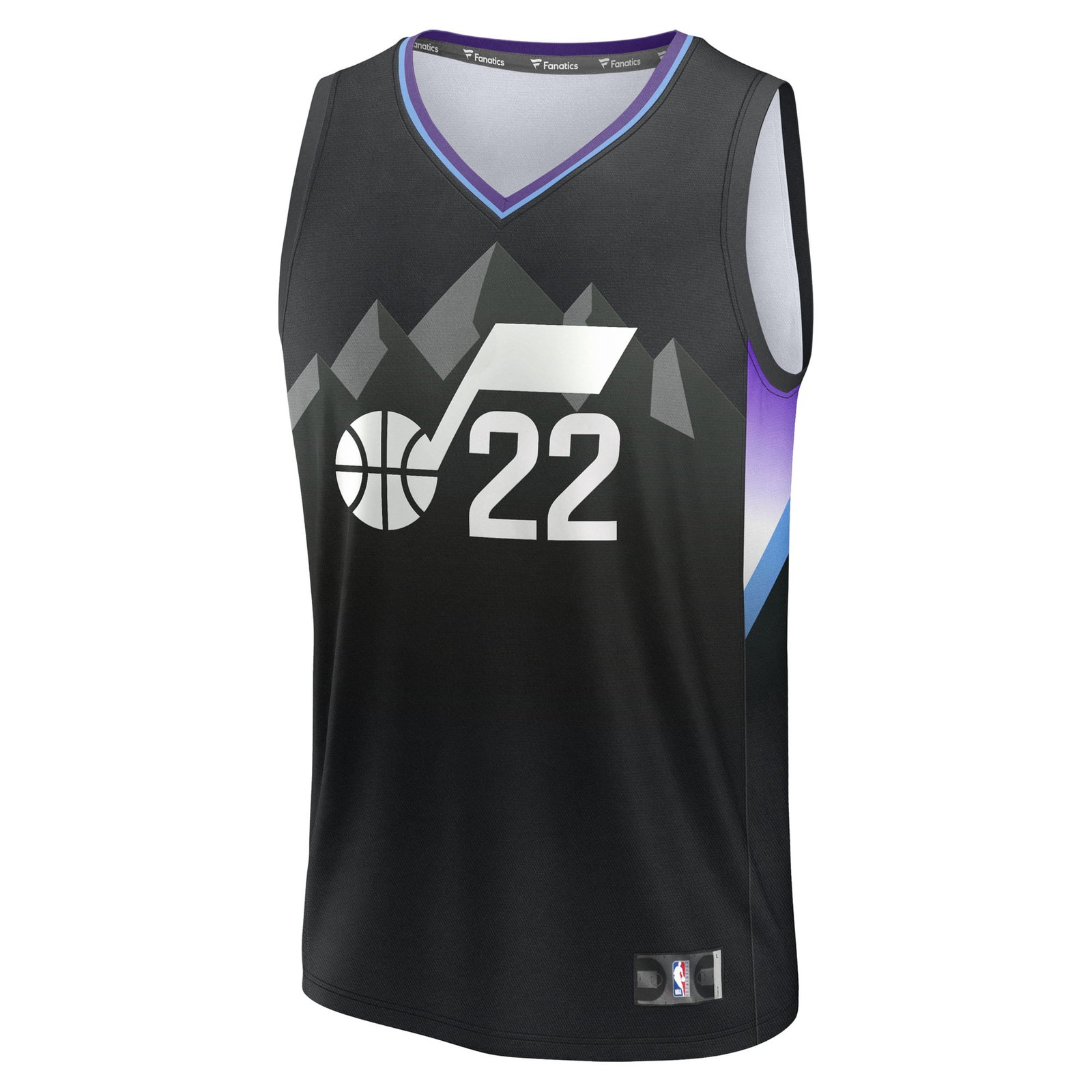 Darryn Peterson Utah Jazz Youth Fast Break Fan Version Jersey Black Statement Edition - front view