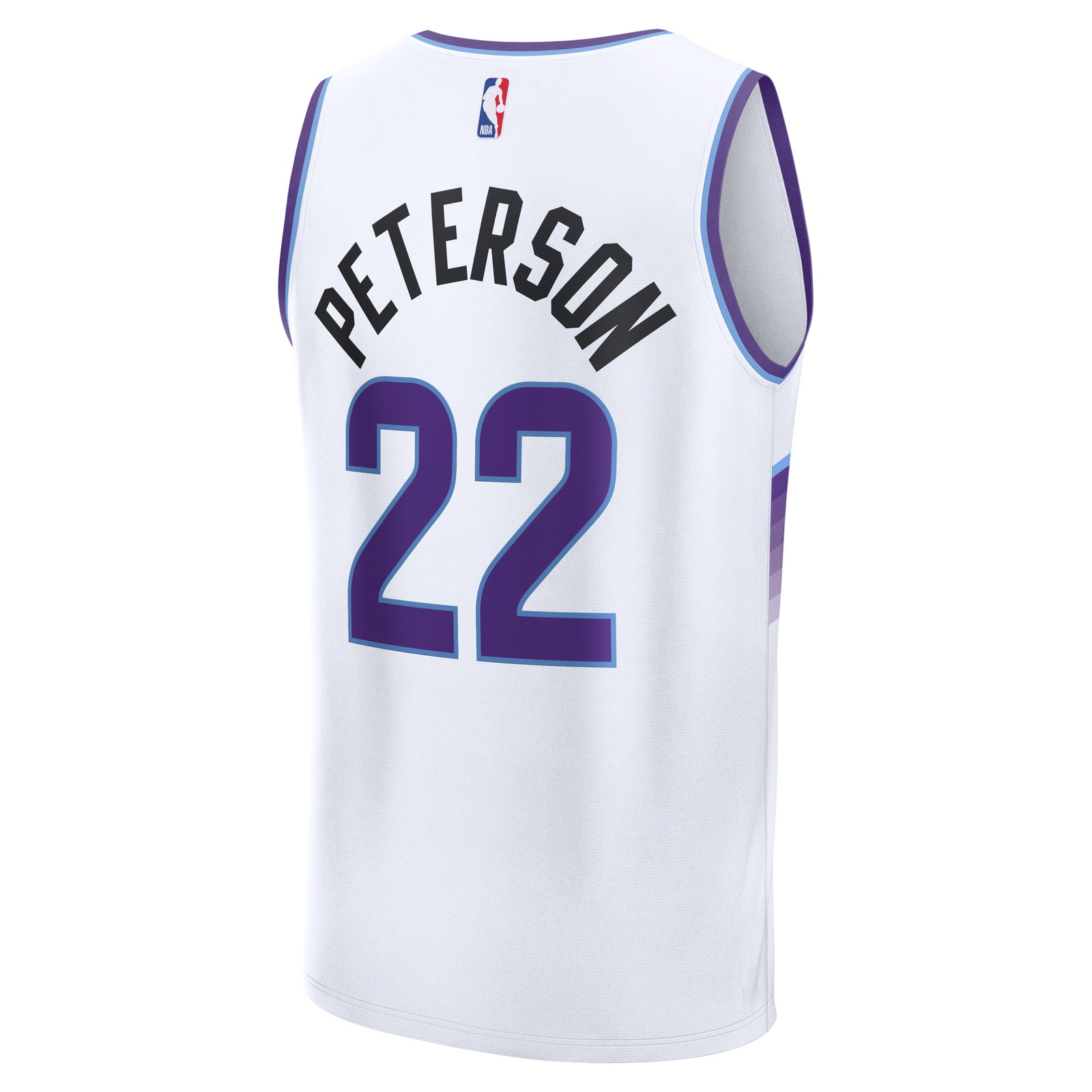 Darryn Peterson Utah Jazz Youth Fast Break Fan Version Jersey White Association Edition - back view