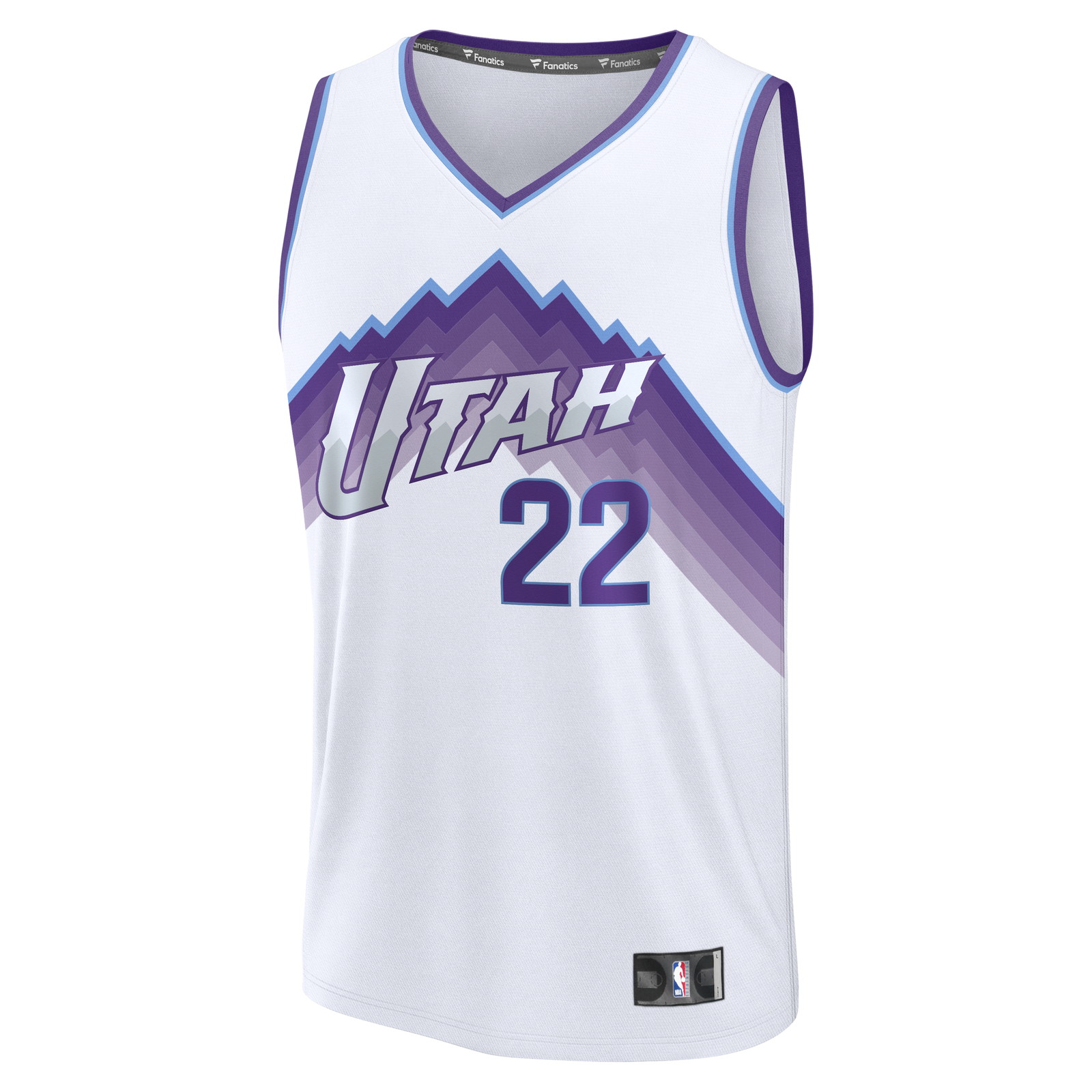 Darryn Peterson Utah Jazz Youth Fast Break Fan Version Jersey White Association Edition - front view