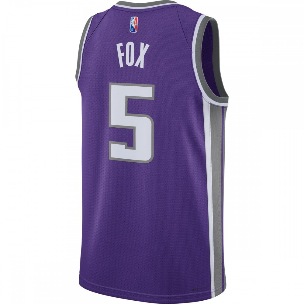 De'Aaron Fox Sacramento Kings 2021/22 Diamond Swingman Jersey Icon Edition Purple - back view