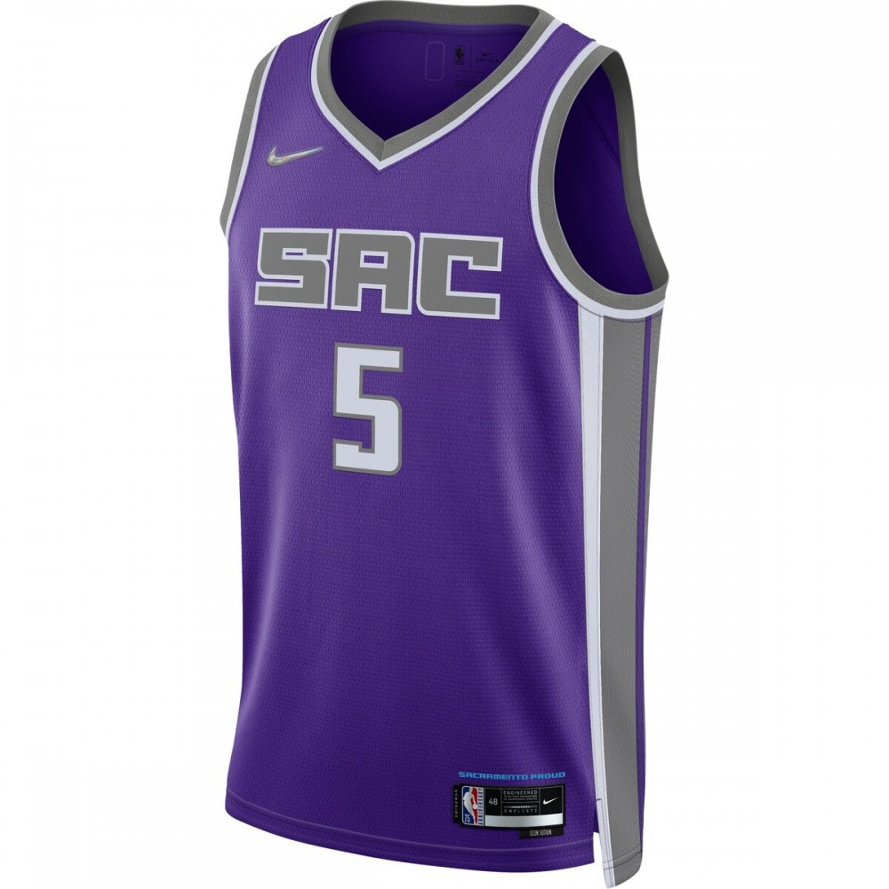 De'Aaron Fox Sacramento Kings 2021/22 Diamond Swingman Jersey Icon Edition - second front view