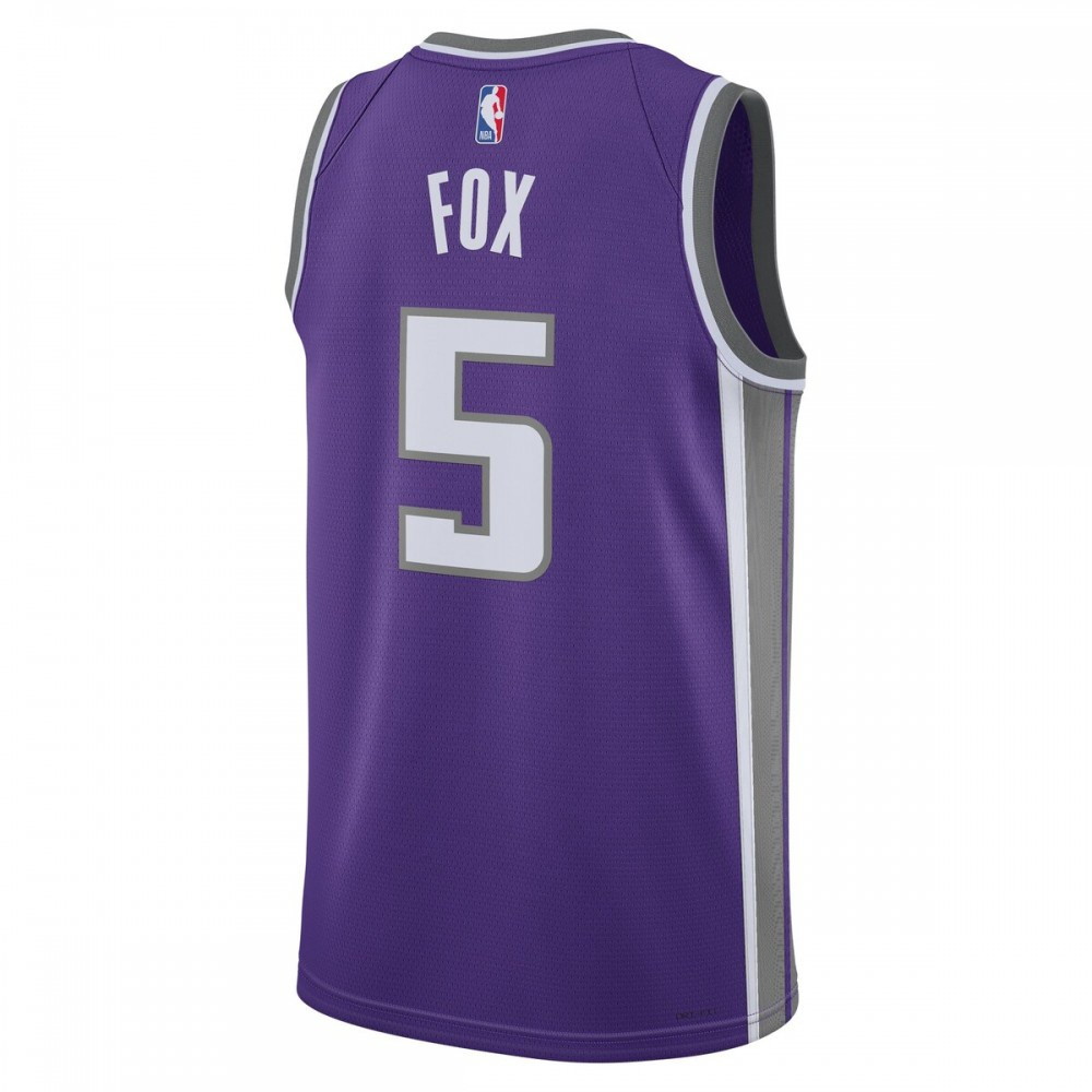 De'Aaron Fox Sacramento Kings Unisex 2022/23 Swingman Jersey Icon Edition Purple - back view