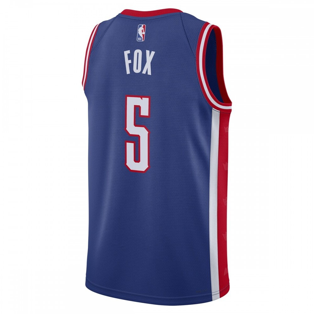 De'Aaron Fox Sacramento Kings Unisex 2024/25 Swingman Player Jersey City Edition Blue - back view