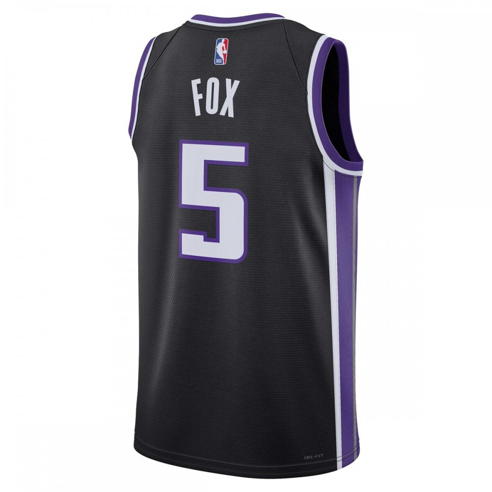 De'Aaron Fox Sacramento Kings Unisex Swingman Jersey Icon Edition Black - back view
