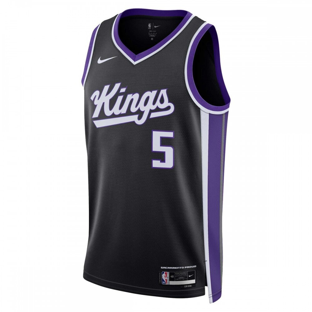 De'Aaron Fox Sacramento Kings Unisex Swingman Jersey Icon Edition Black - second front view