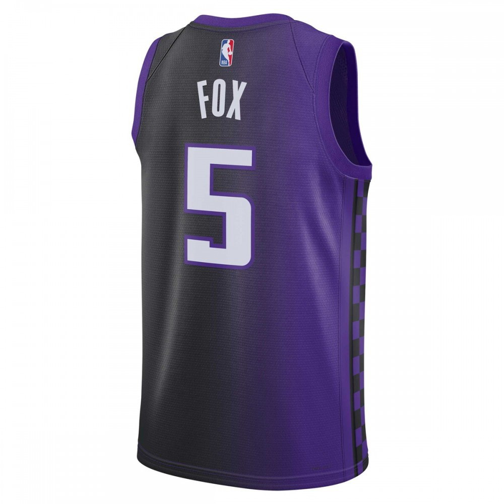 De'Aaron Fox Sacramento Kings Unisex Swingman Jersey Statement Edition Purple - back view
