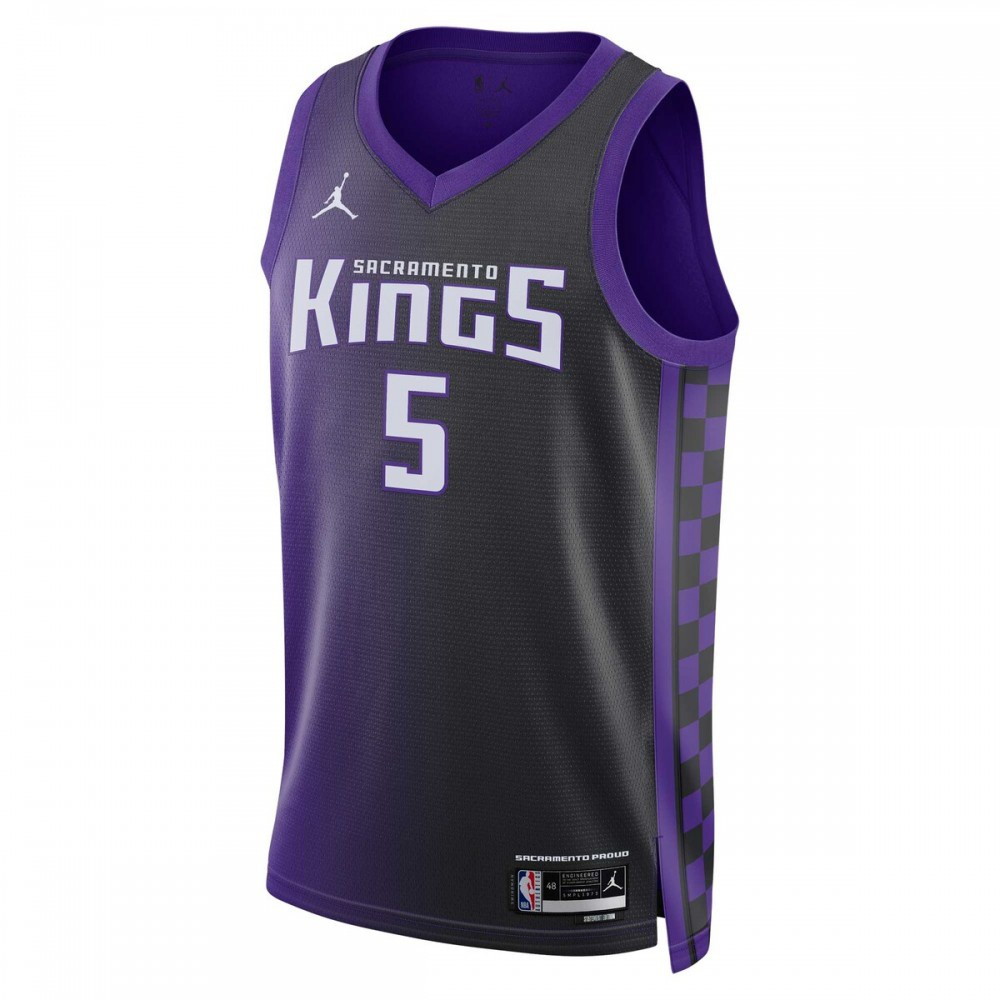De'Aaron Fox Sacramento Kings Unisex Swingman Jersey Statement Edition Purple - second front view