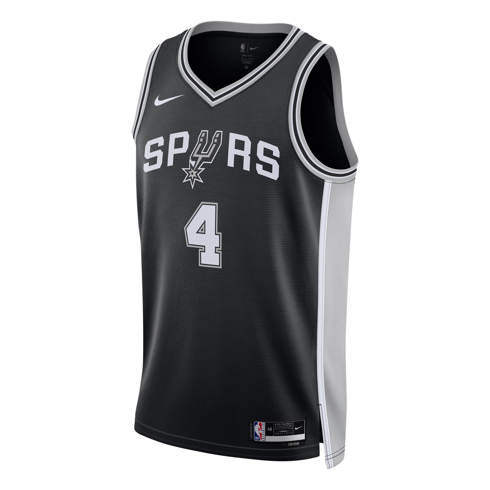 De'Aaron Fox San Antonio Spurs Unisex Swingman Player Jersey Icon Edition Black - front view