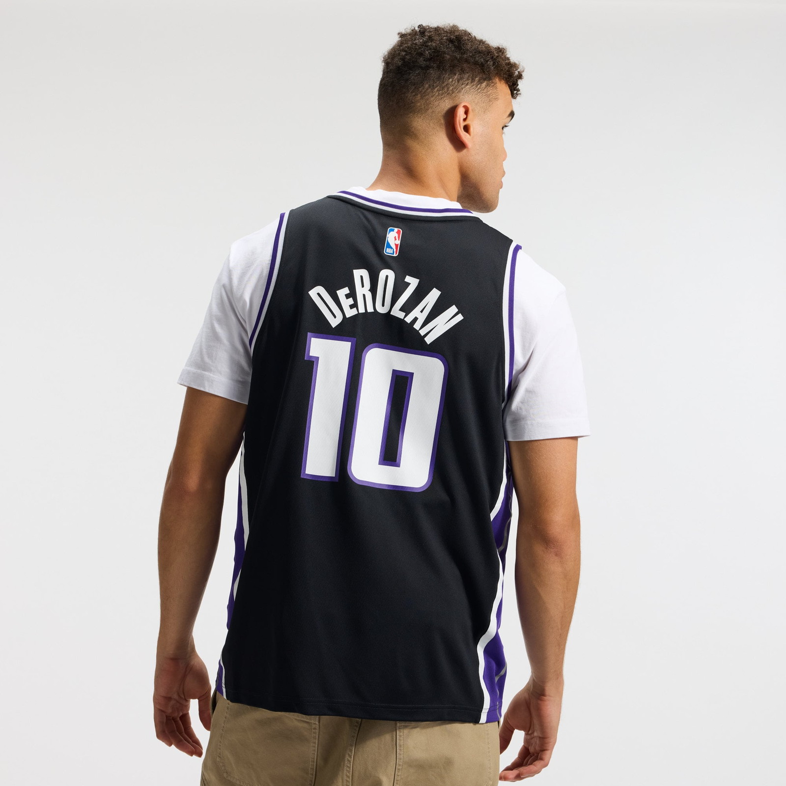 DeMar DeRozan Sacramento Kings Fast Break Fan Version Player Jersey Icon Edition Black - back view