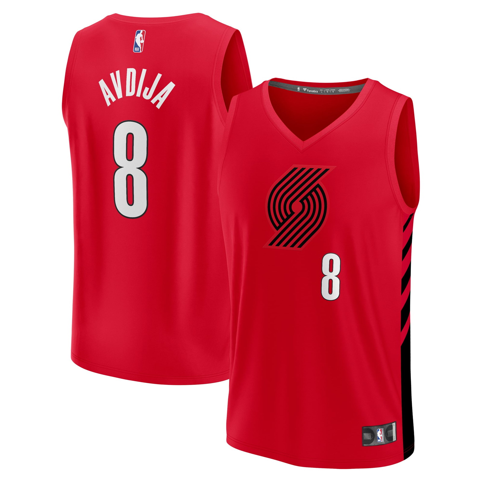 Deni Avdija Portland Trail Blazers Fast Break Player Jersey Statement Edition - front and back view