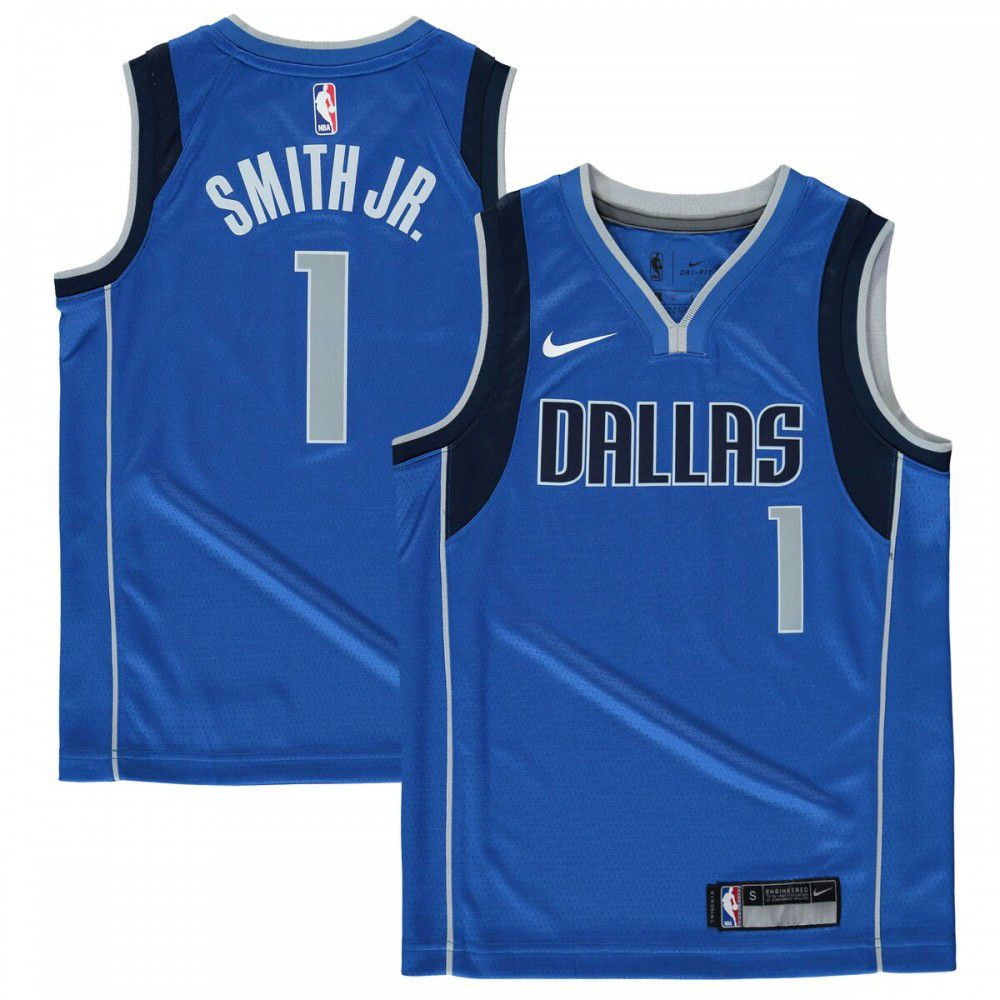 Dennis Smith Dallas Mavericks Youth Swingman Jersey Blue Icon Edition - front view