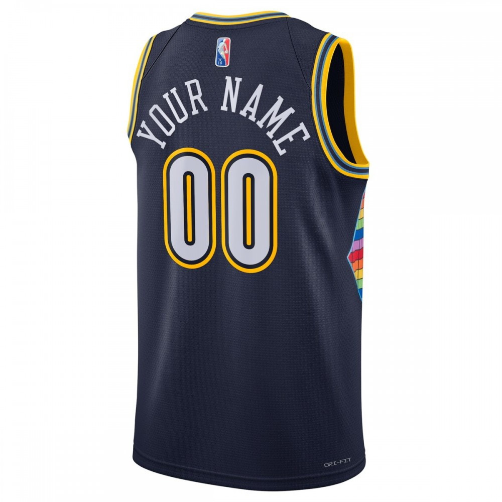 Denver Nuggets 2021/22 Swingman Custom Jersey City Edition Navy - back view