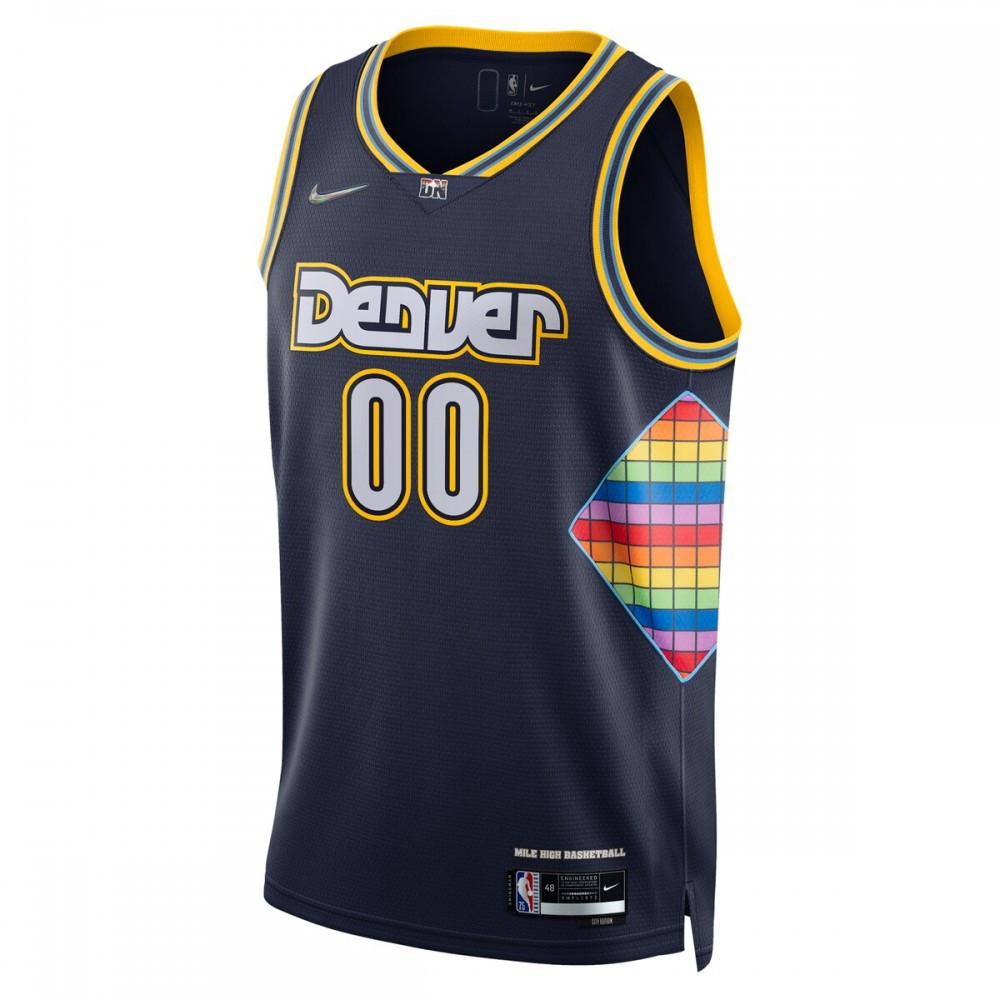 Denver Nuggets 2021/22 Swingman Custom Jersey City Edition Navy - second front view