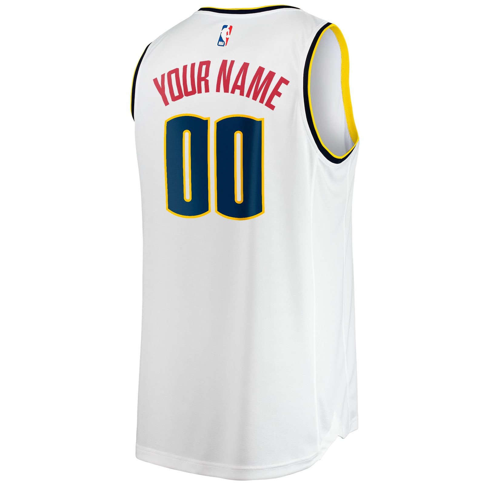 Denver Nuggets Fast Break Custom Fan Version Jersey Association Edition White - back view