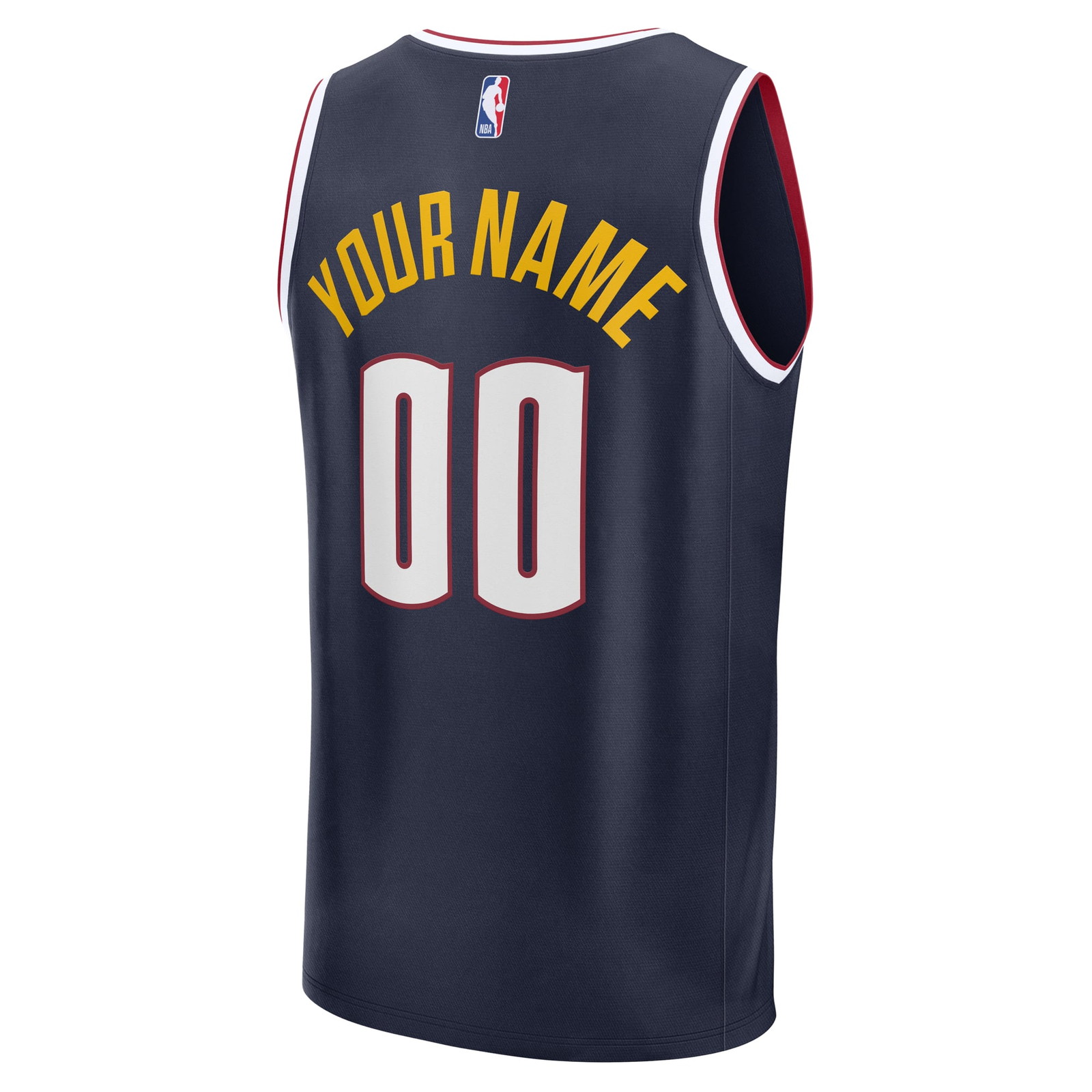 Denver Nuggets Fast Break Custom Jersey Icon Edition Navy - back view