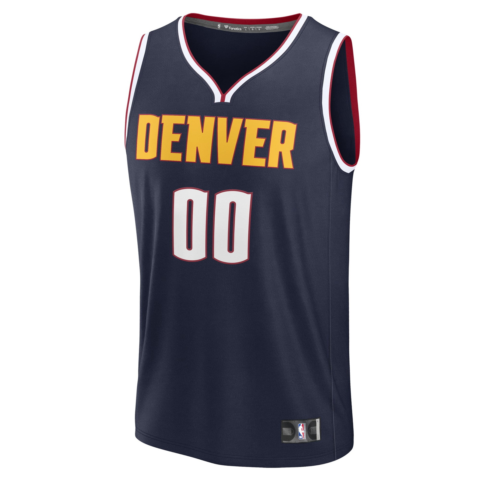 Denver Nuggets Fast Break Custom Jersey Icon Edition Navy - front view
