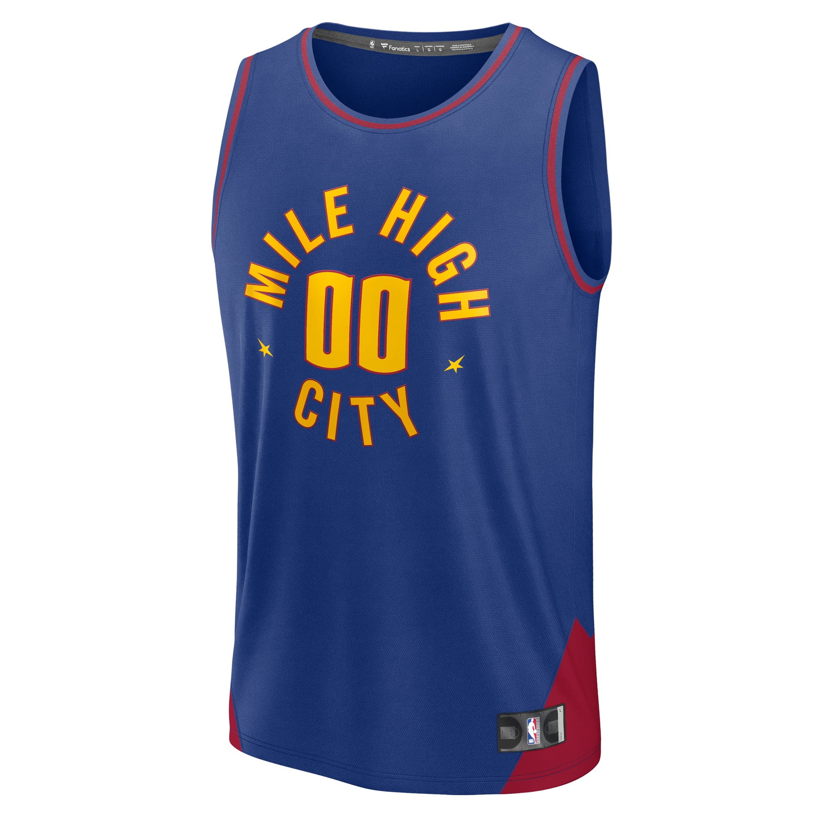 Denver Nuggets Fast Break Custom Jersey Statement Edition Blue - front view