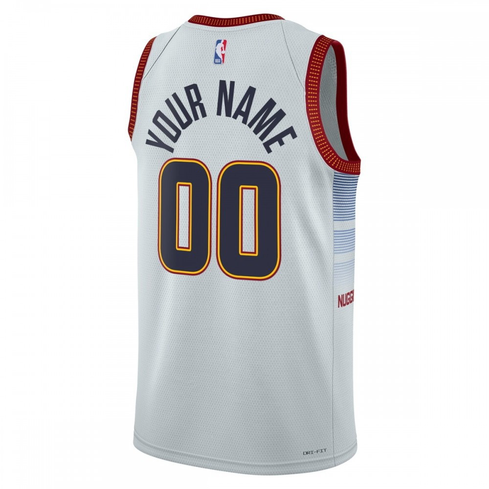 Denver Nuggets Unisex 2022/23 Swingman Custom Jersey City Edition Gray - back view