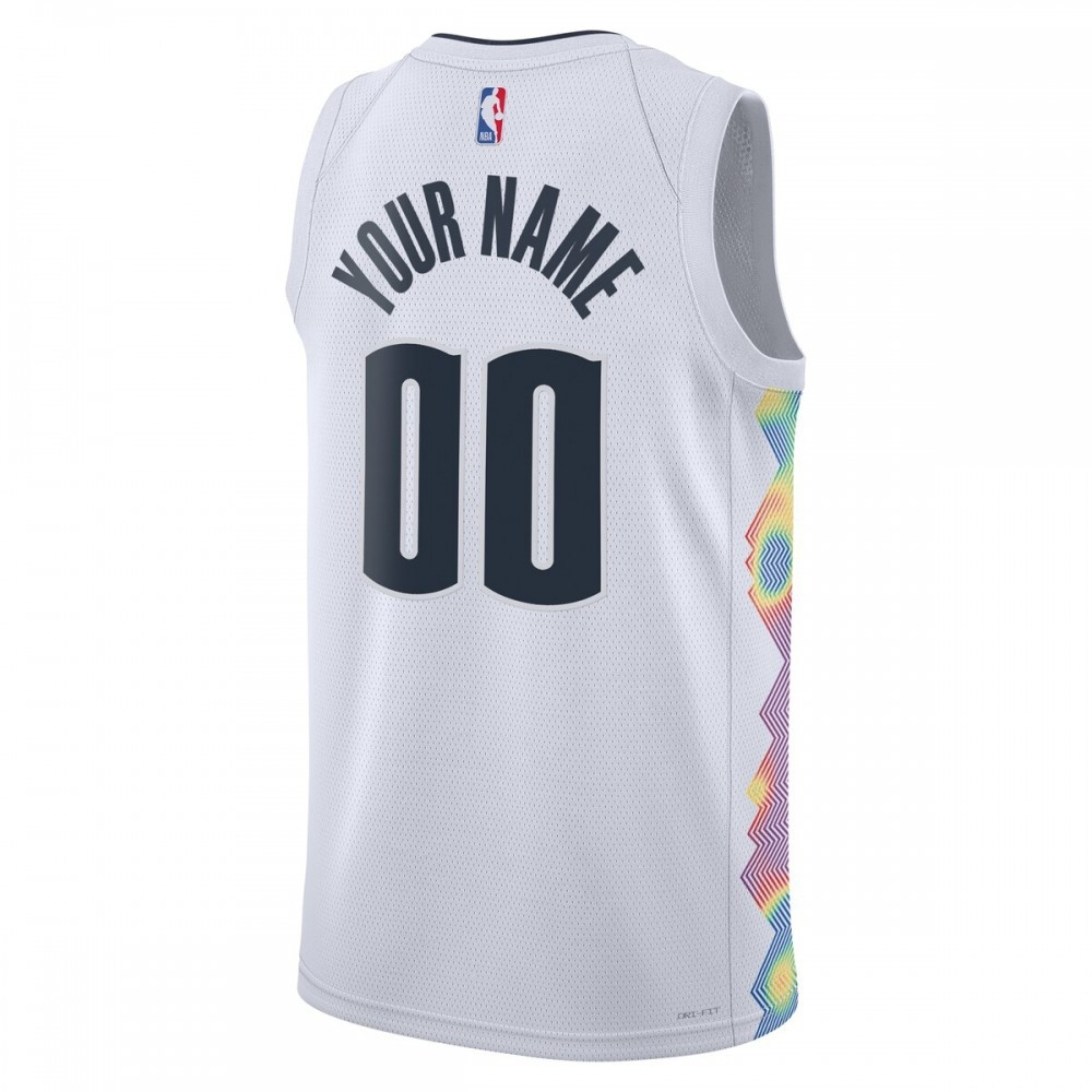 Denver Nuggets Unisex 2024/25 Custom Swingman Jersey City Edition White - back view