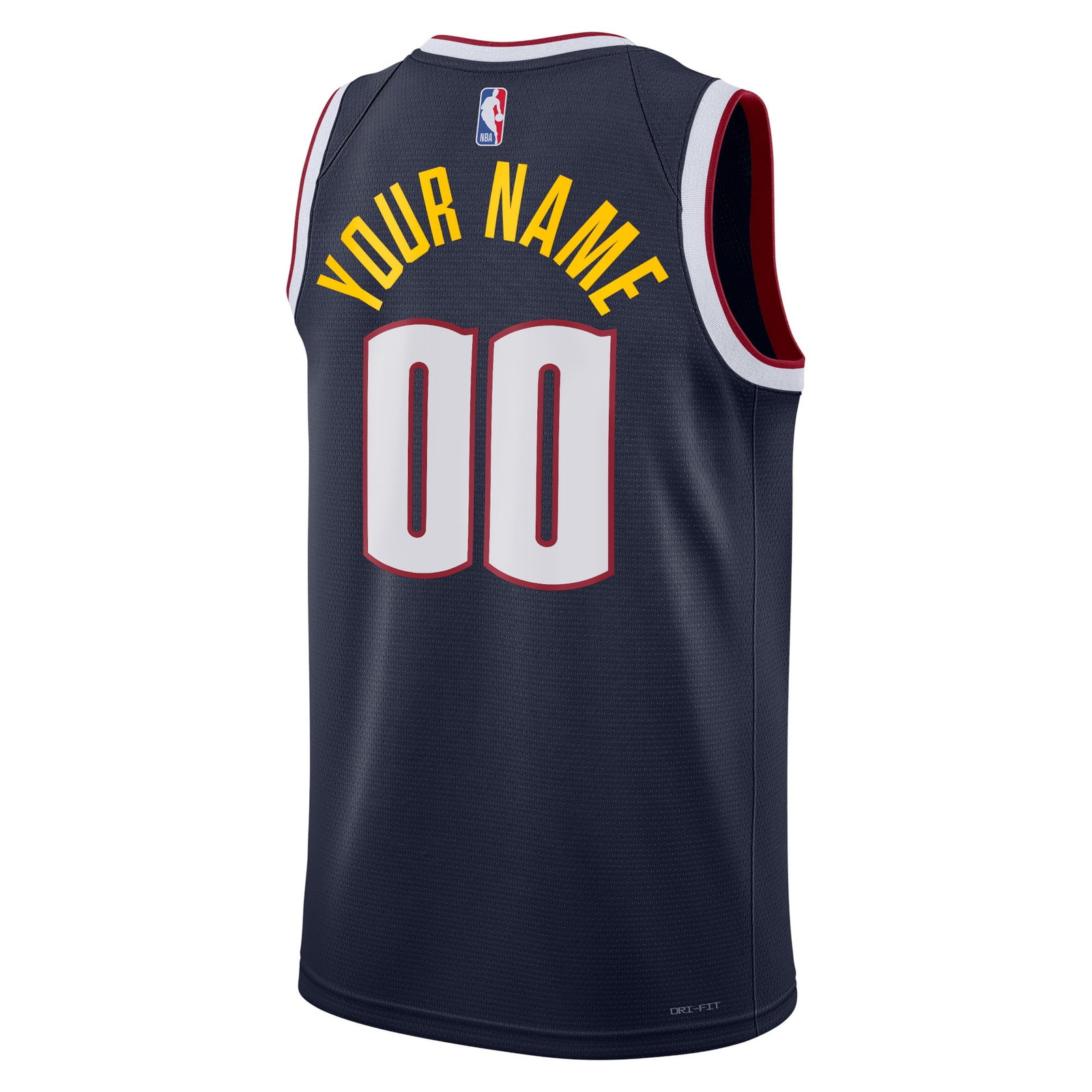 Denver Nuggets Unisex Swingman Custom Jersey Navy Icon Edition - back view