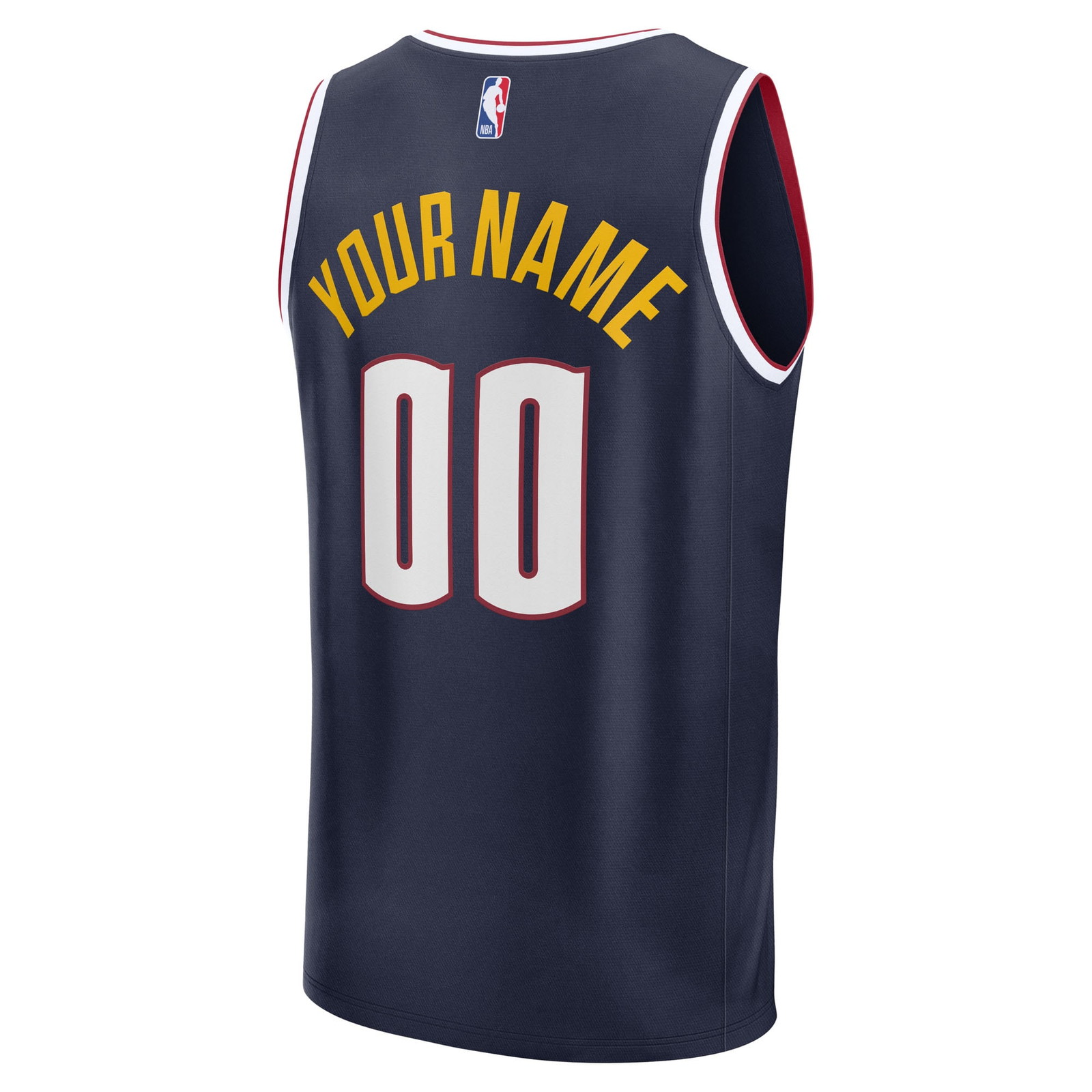 Denver Nuggets Youth Fast Break Custom Fan Version Jersey Navy Icon Edition - back view
